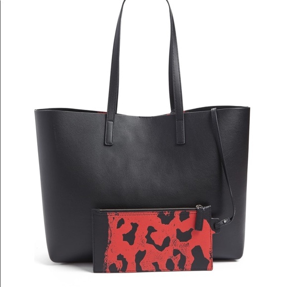 Saint Laurent E/W Leather Tote Leopard Spot Pouch - Picture 2 of 7